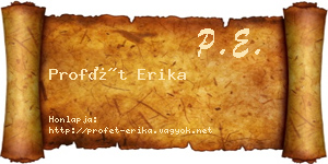 Profét Erika névjegykártya